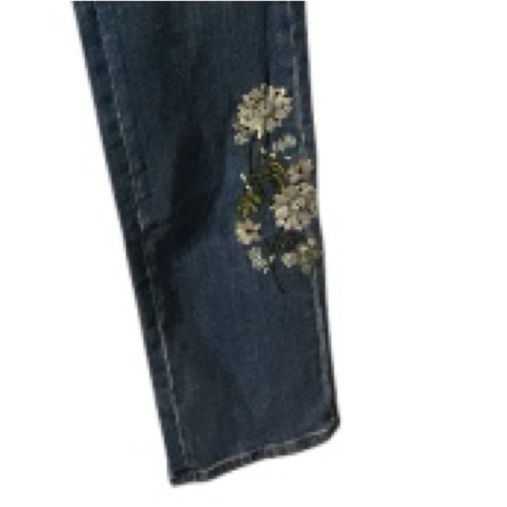 J Jill Denim Weekender Straight Leg Jeans, Cotton blend, Embroidery, Boho, Sz 8 - Picture 6 of 12